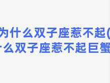 为什么双子座惹不起(为什么双子座惹不起巨蟹座)