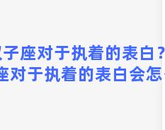 双子座对于执着的表白？双子座对于执着的表白会怎么样