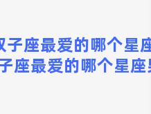 双子座最爱的哪个星座？双子座最爱的哪个星座男生