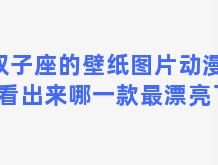 双子座的壁纸图片动漫？你看出来哪一款最漂亮了吗