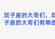 双子座的大哥们，双子座的大哥们有哪些