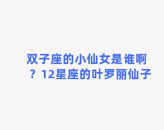 双子座的小仙女是谁啊？12星座的叶罗丽仙子