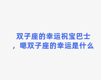 双子座的幸运祝宝巴士，嗯双子座的幸运是什么