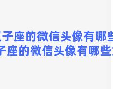 双子座的微信头像有哪些？双子座的微信头像有哪些女生