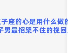 双子座的心是用什么做的，双子男最招架不住的挽回方法