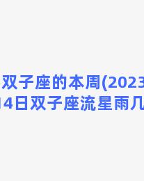 双子座的本周(2023年12月14日双子座流星雨几点下)