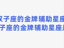 双子座的金牌辅助星座，双子座的金牌辅助星座是谁