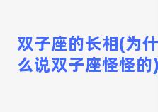 双子座的长相(为什么说双子座怪怪的)