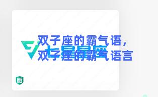 双子座的霸气语，双子座的霸气语言