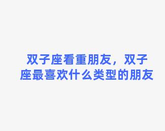 双子座看重朋友，双子座最喜欢什么类型的朋友