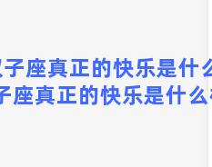 双子座真正的快乐是什么？双子座真正的快乐是什么样的