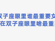 双子座眼里谁最重要女生(在双子座眼里啥最重要)