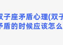 双子座矛盾心理(双子座矛盾的时候应该怎么办)