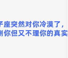 双子座突然对你冷漠了，双子不删你但又不理你的真实原因