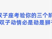 双子座考验你的三个阶段？双子动情必是劫是狮子座