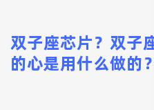 双子座芯片？双子座的心是用什么做的？