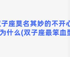 双子座莫名其妙的不开心是为什么(双子座最笨血型)