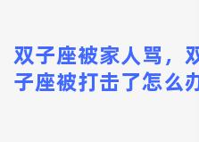 双子座被家人骂，双子座被打击了怎么办