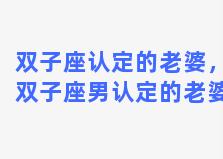 双子座认定的老婆，双子座男认定的老婆