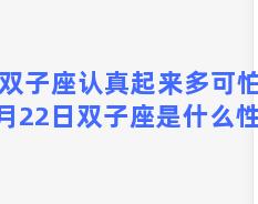 双子座认真起来多可怕(5月22日双子座是什么性格)