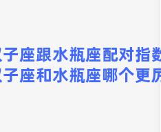 双子座跟水瓶座配对指数？双子座和水瓶座哪个更厉害