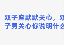 双子座默默关心，双子男关心你说明什么