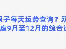 双子每天运势查询？双子座9月至12月的综合运势