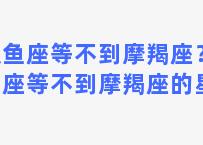 双鱼座等不到摩羯座？双鱼座等不到摩羯座的星座