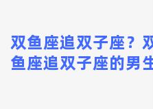 双鱼座追双子座？双鱼座追双子座的男生