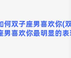 如何双子座男喜欢你(双子座男喜欢你最明显的表现)