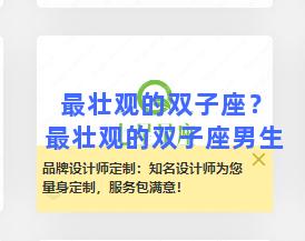 最壮观的双子座？最壮观的双子座男生