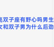 月亮双子座有野心吗男生，天蝎女和双子男为什么后劲很大