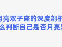 月亮双子座的深度剖析？怎么判断自己是否月亮双子