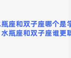 水瓶座和双子座哪个是学霸，水瓶座和双子座谁更聪明